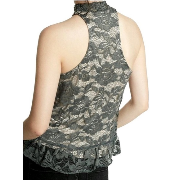EXPRESS Floral lace tank Mock Neck Flora - Picture 4 of 12
